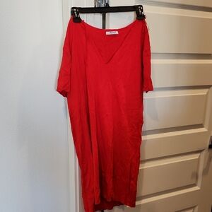 Zara Trafaluc Red Short Sleeve Dress